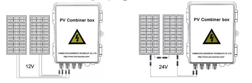 Cheap Solar System DC PV Combiner Box 2 in 1 out IP65 with SPD and Fuse