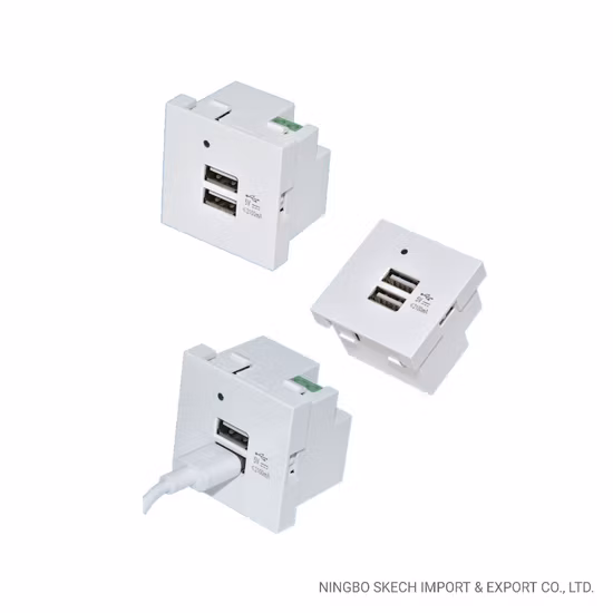 Двухпортовый USB-модуль зарядки 5,0 В/2,1 А USB-устройство для быстрого зарядного устройства, гнездо для зарядки 45X45 мм со светодиодной подсветкой